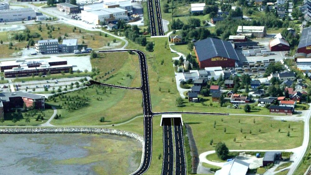 TANGTUNNELEN: Når Tangtunnelen er ferdig, vil ikke E6 ligge som en barriere mellom Stjørdal sentrum og sjøen slik den gjør nå.