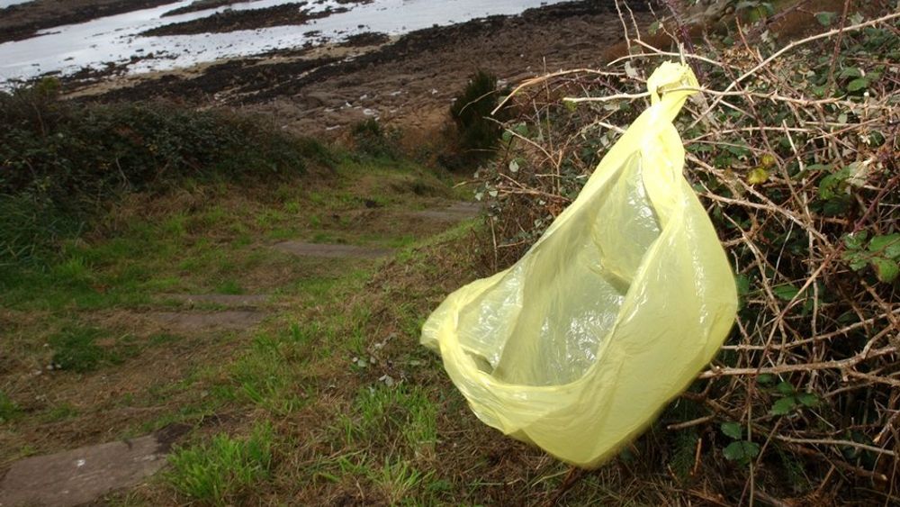 FULL STOPP: Innbyggerne på Svalbard vil ha slutt på plastposer som forurenser naturen.