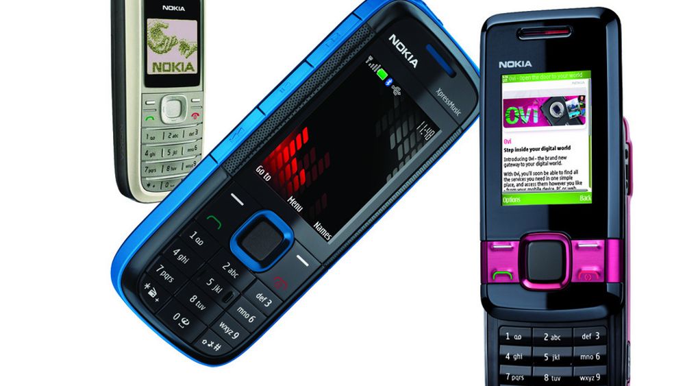 Nokia 1202, 5130 ExpressMusik og 7100 Supernova.