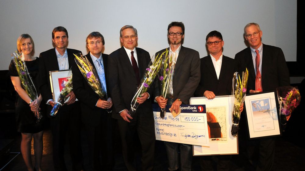 Her er vinnerne av Technoport Awards i 2008: Ingvild Haug, John Marcus Lervik, Simon Woodhouse, Oscar Grav, Geir Eide, Jan Nossen, Richard S. Ling