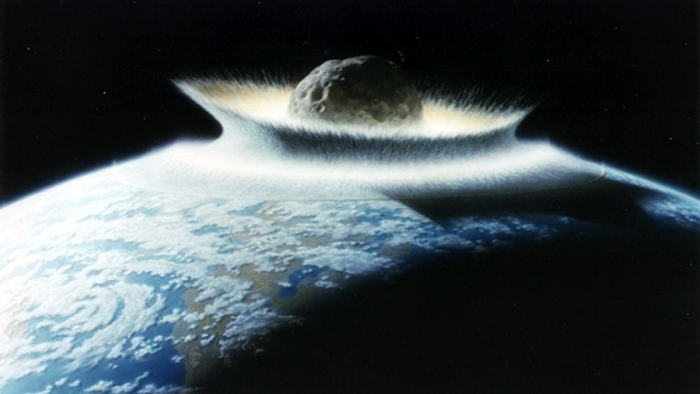 EFFEKTIV STERILISERING: Dersom en asteroide med en diameter på 500 km hadde truffet Jorden, ville de ha sett omtrent slik ut - og hele kloden ville blitt sterilisert. Heldigvis er det ingen asteroider av slik størrelse som truer vår eksistens i dag.