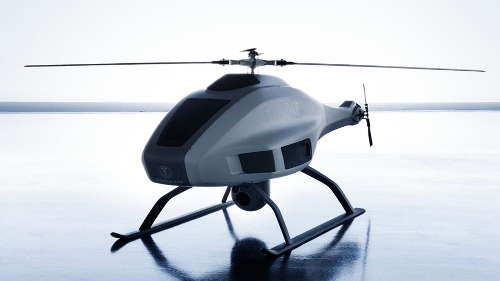 MINIHELIKOPTER: Skeldar V-150 kan utstyres med mange forskjellige instrumenter og er et viktig bidrag til fremtidens militære styrker.