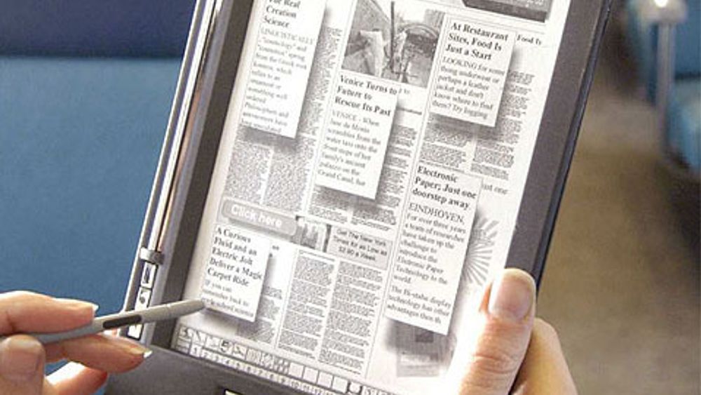 Leseplaten iLiad Reader fra iRex Technologies danner basisen for første generasjon e-aviser.