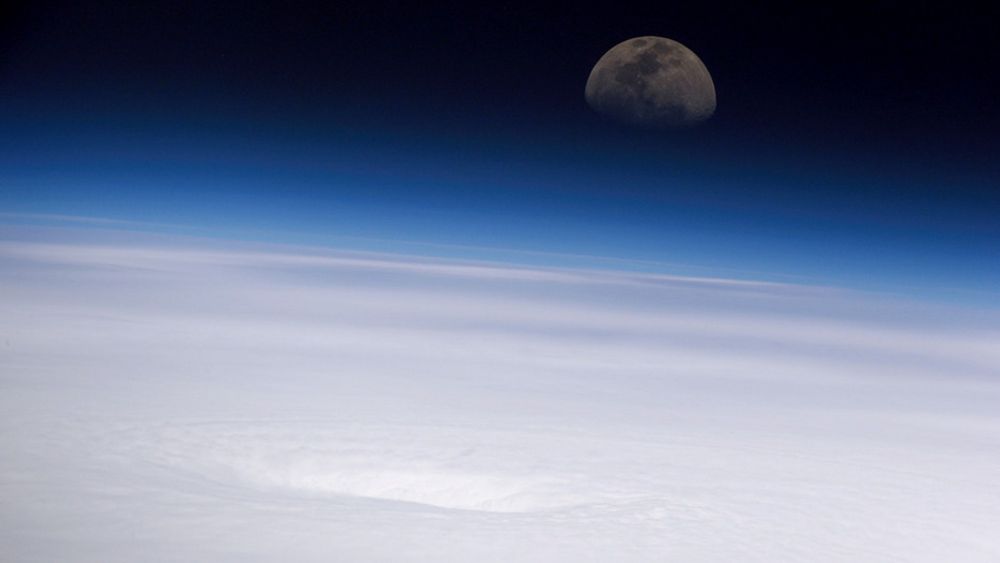 Orkanen Emily som herjet Karibia og Mexico i 2005, sett fra den internasjonale romstasjonen ISS.