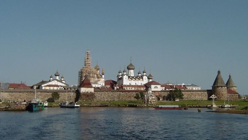 Byen Solovki ved Kvitsjøen, Nordvestrussland.