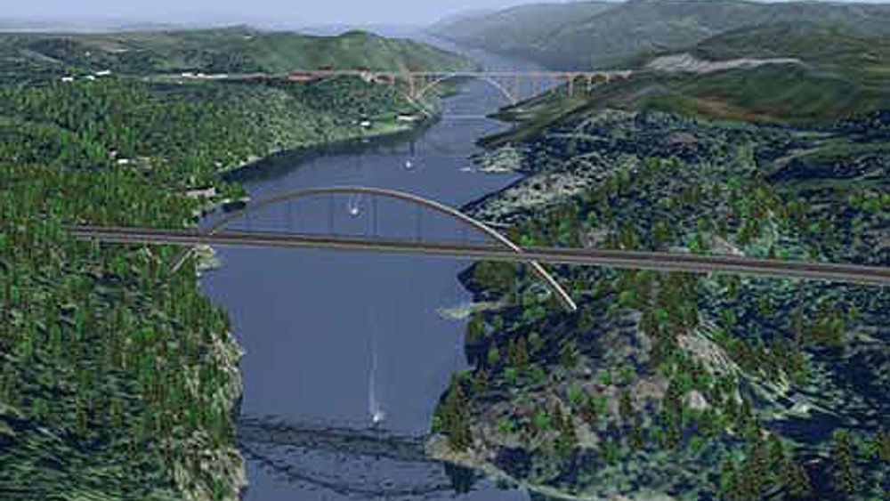 En av 3D-presentasjonene av den nye Svinesund-brua. Ill: statens Vegvesen Østfold
