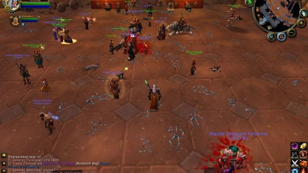 LIK: Blodet til Hakkar utløste pest i World of Warcraft. Flere tusen spillere døde etter få sekunder. Dette bildet er et skjermbilde tatt av en spiller og viser likene slik det så ut.