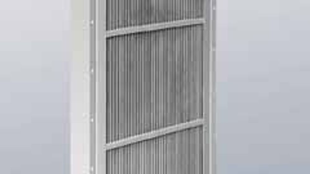 SLANK: Slank og effektiv lufttørker/dråpeutskiller hindrer fuktinntrenging i ventilasjonsanlegg og bygninger.