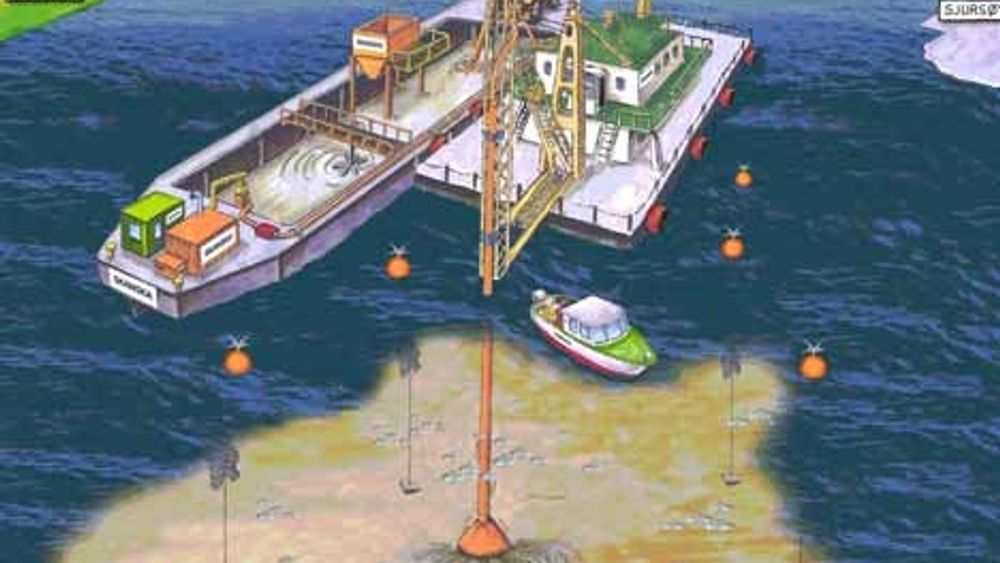 ISOLERER: Tegningen viser hvordan rene leirmasser skal legges ut i Oslo havn og isolere den forurensede sjøbunnen. Rene leirmasser kommer fra utgravingen av grøfta for den nye Bjørvikatunnelen. TEGNING: SKANSKA