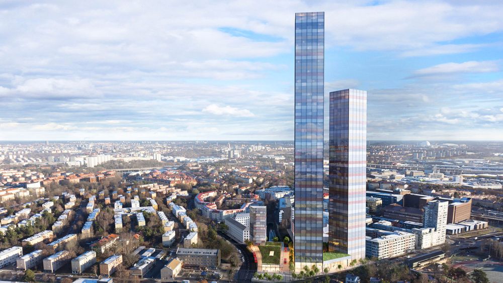 Nye Tellus Towers kommer til å bestå av fire bygg, derav to skyskrapere og to lavere bygg. 