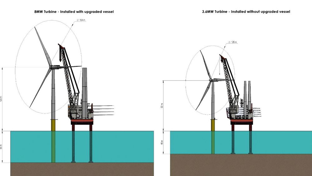 Større, tyngre, dypere: Slik skal Fred. Olsen Windcarriers installasjonsskip rustes til å installere havvindmøller i dypere sjø og takle den største havvindmøllen på markedet i dag.