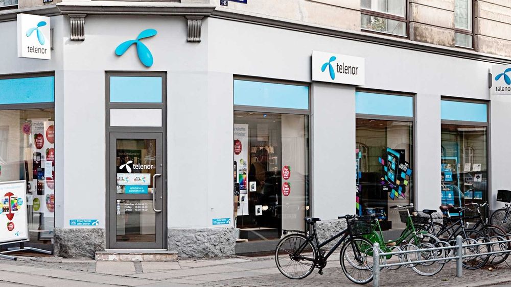 Telenor har investert rundt 20,1 milliarder kroner i Danmark, her representert ved en av deres butikker i landet.