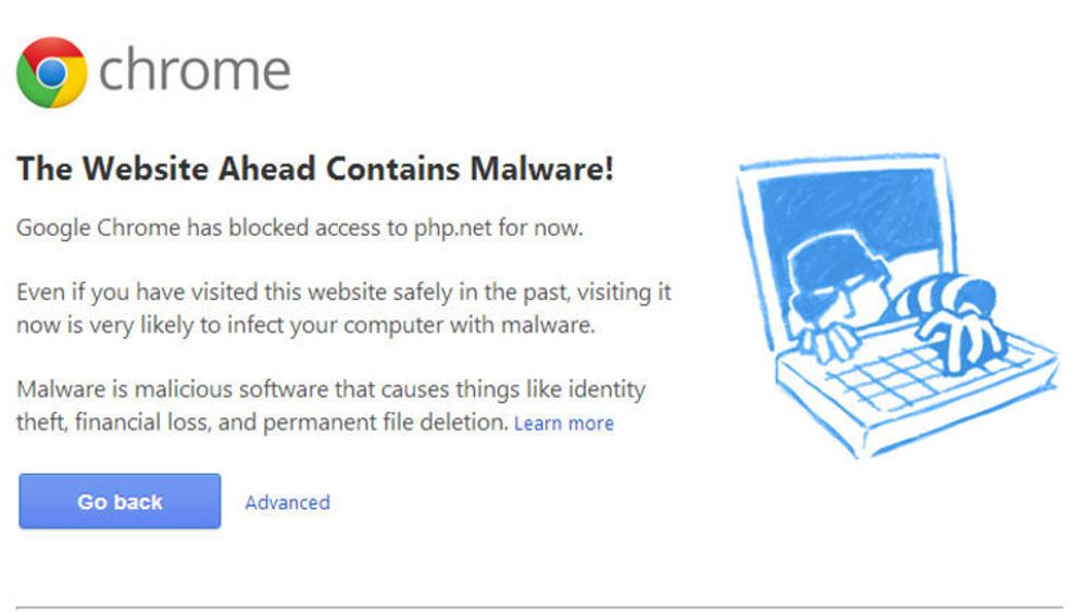 Advarselen skadevare på php.net, som Google viste til brukere av blant annet Chrome, var ikke grunnløs.