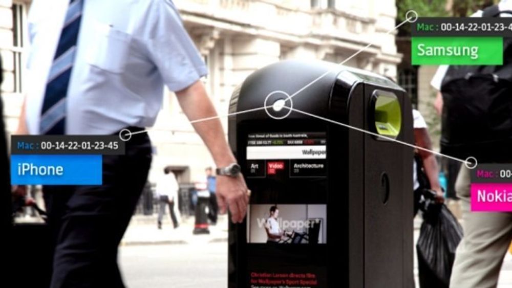 Forøkene med å la søppelkasser skanne smarttelefoner, Renew ORB, ble stanset sporenstreks etter at styresmaktene i London fikk vite om det. Bildet er en illustrasjon fra selskapet om hvordan løsningen fungerer.
