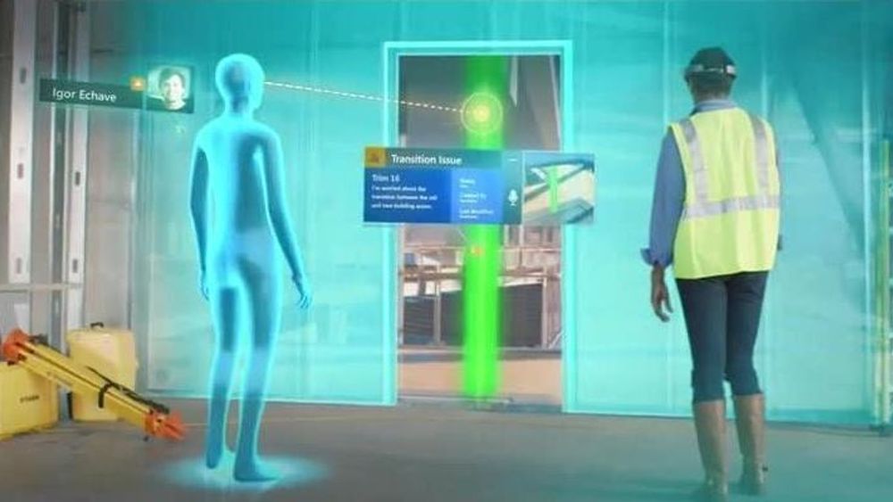Ved hjelp av hologrammer kan bygglederen tas med på en rundtur i bygget uten å forlate sitt eget kontor.