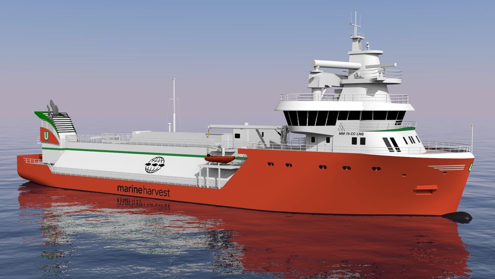 Havbruksbåt utviklet av Multi maritime for Maren Harvest. Skipet har LNG-motor og batteri.