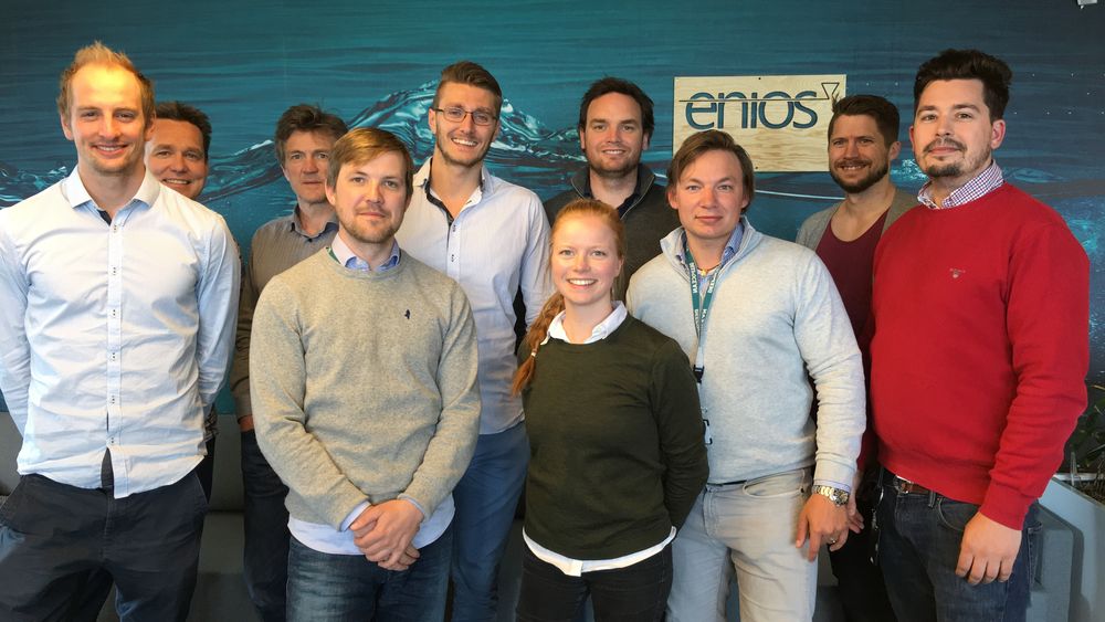 Nesten hele Trondheims-avdelingen til Deepocean gikk sammen om å starte et nytt selskap, Enios, da arbeidsgiveren ville legge ned kontoret. Her er ti av elleve ingeniører, fra venstre: Fra venstre: Christian Heimdal Sunde, Inge Randen, Geir Finneøy, Andreas Nilsen, Ketil Aursand Andresen, Runa Folvik Bjerkholt, Erlend Growen Lundby, Martin Nore, Erlend Iversen, Lars Martin Mehl Thuestad. I tillegg er også Lars Caspar Håkonsen med på å starte Enios.