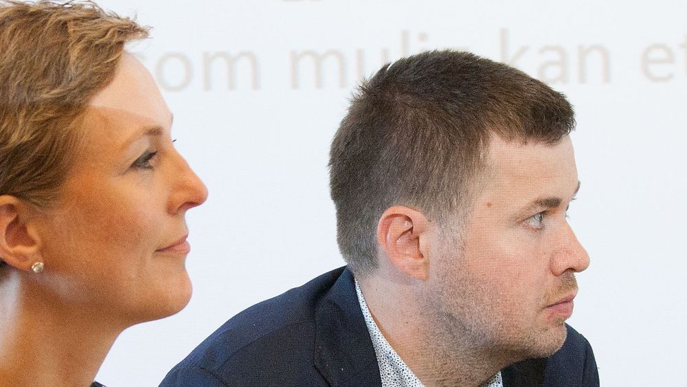 Saksordfører for den digitale agenda i Stortinget, Høyres Torill Eidsheim, her i et panel sammen med Senterpartiets Geir Pollestad under Arendalsuka tidligere i 2016.