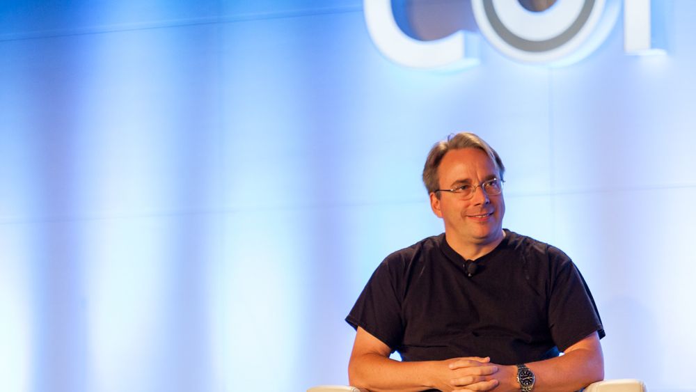 Linux-skaper Linus Torvalds under LinuxCon North America 2016.
