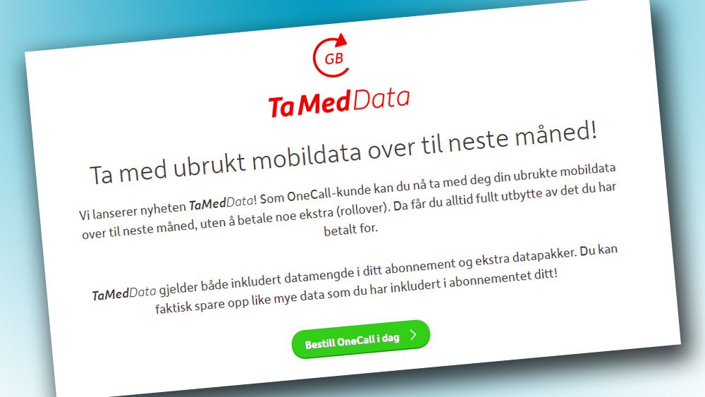 Onecall lanserer data rollover under navnet «TaMedData».
