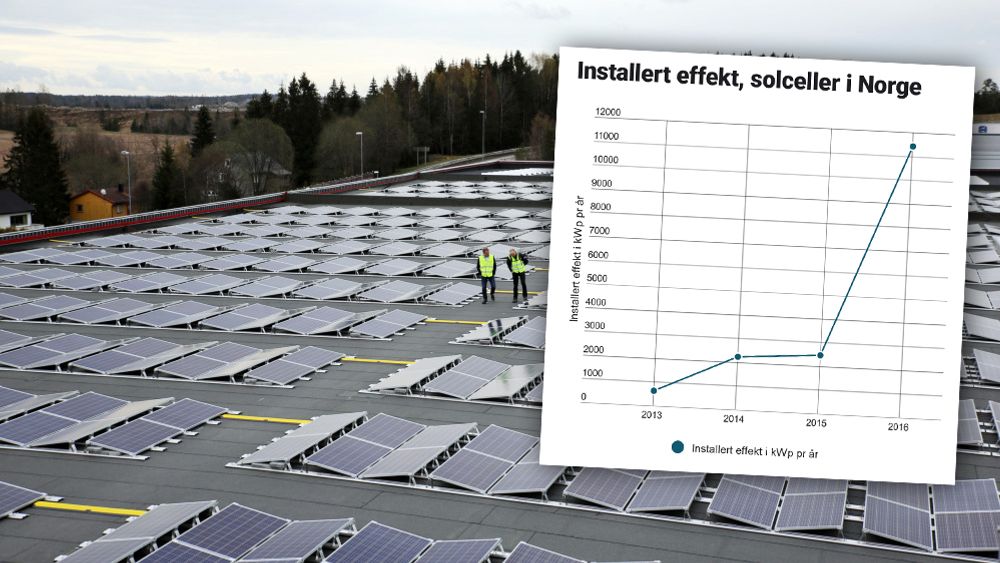 Solcelleanlegget på Askos lagertak på Vestby er det største som ble installert i 2016, ifølge Multiconsult.