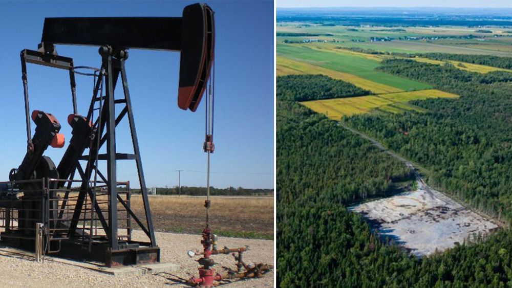 Her, utenfor Quebec (til høyre), skal selskapet Questerre produsere det de selv omtaler som noe av den reneste naturgassen som finnes. Produksjonen er ventet å starte i 2019. Til venstre fra selskapets anlegg i Saskatchewan.