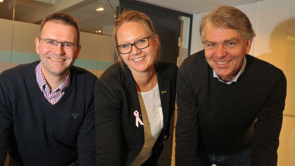Sekretariatet i ITS Norge; fra venstre Øystein Olsen, nytilsatte Jenny Simonsen og daglig leder Trond Hovland.