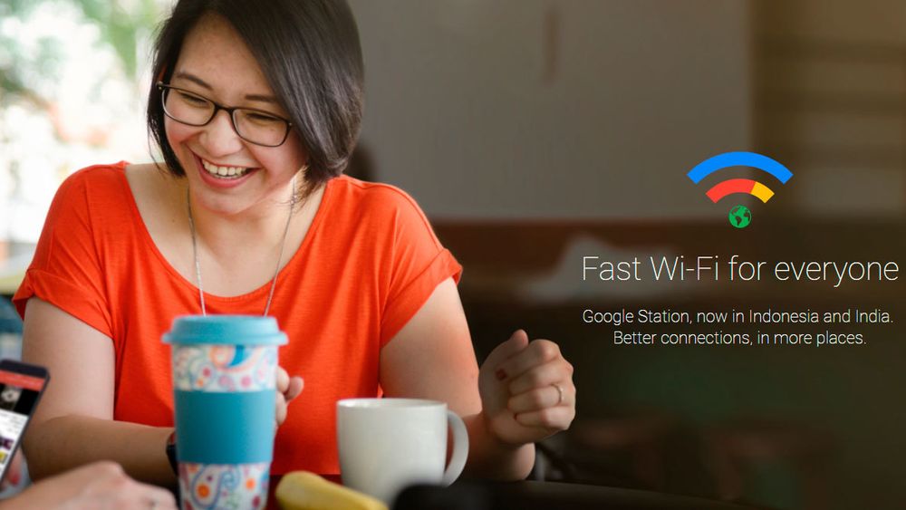 Slik promoterer Google Station sitt tilbud om wifi rundt togstasjonene i India og Indonesia.