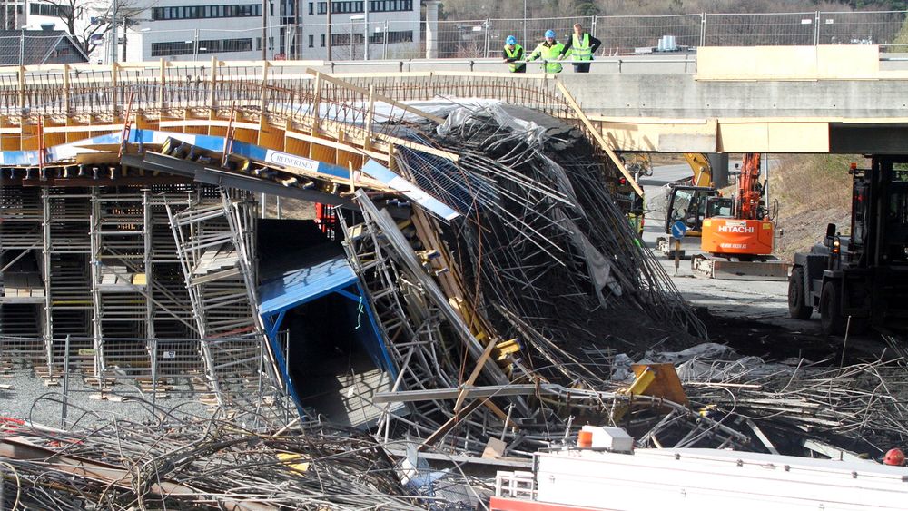 Rotvollhaugen bro i Trondheim kollapset under støping i 2013.