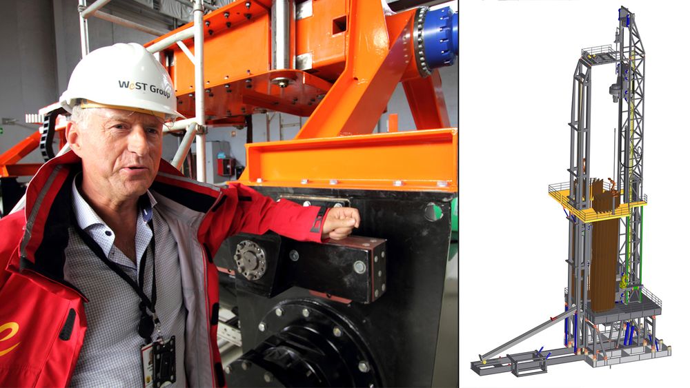 Gründer Odd B. Skjærseth viser frem Continuous Motion Rig.