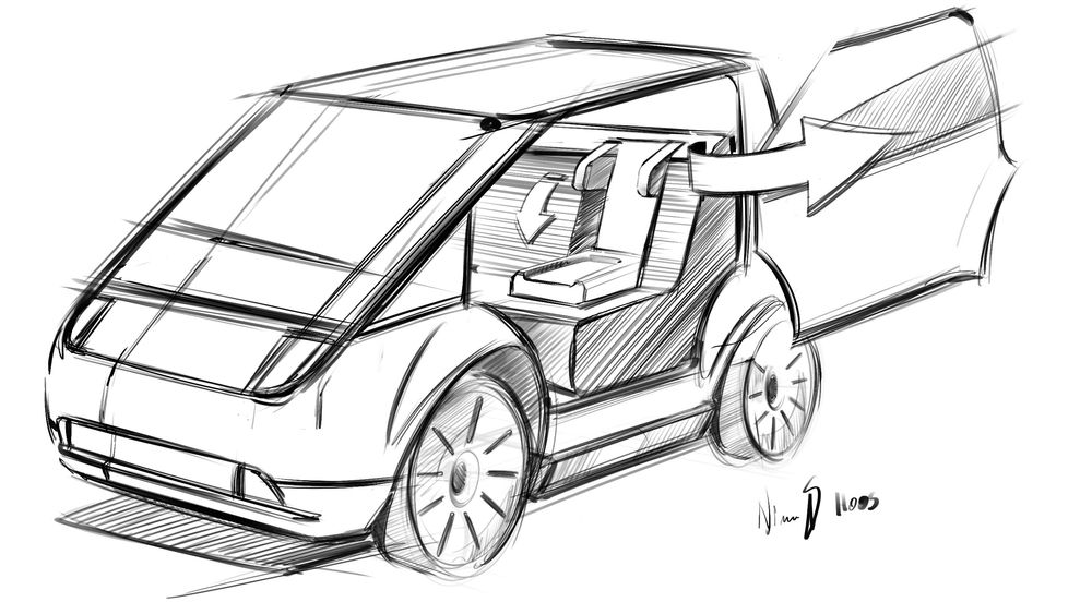 Slik ser Buddy Mobility for seg at en selvkjørende, liten elbil kan se ut.
