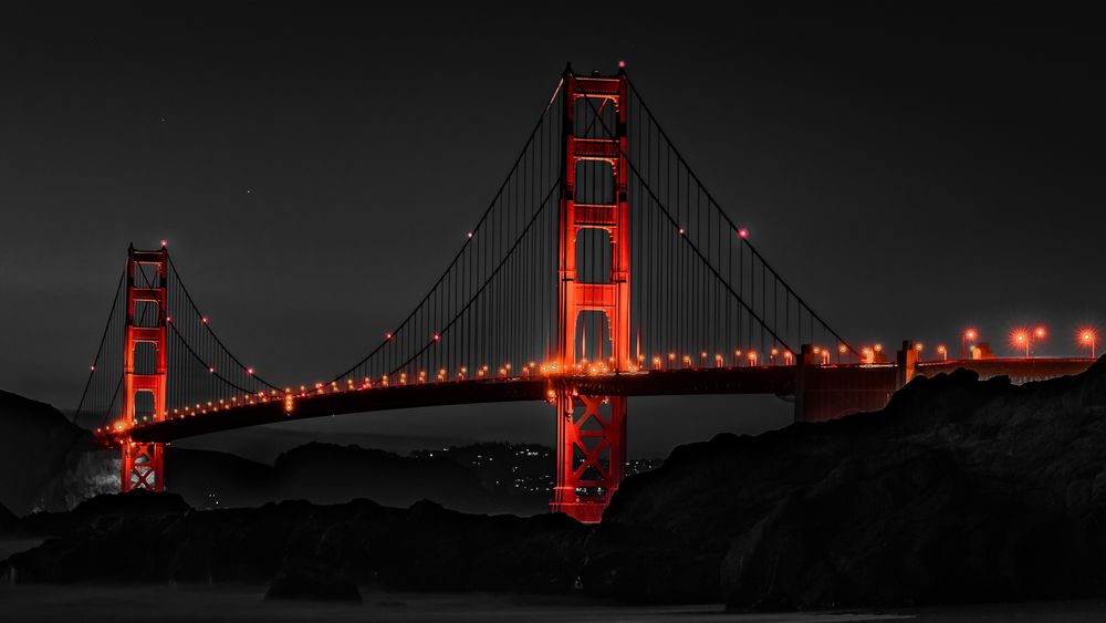 Golden Gate Bridge utenfor San Francisco i USA. Illustrasjonsfoto.
