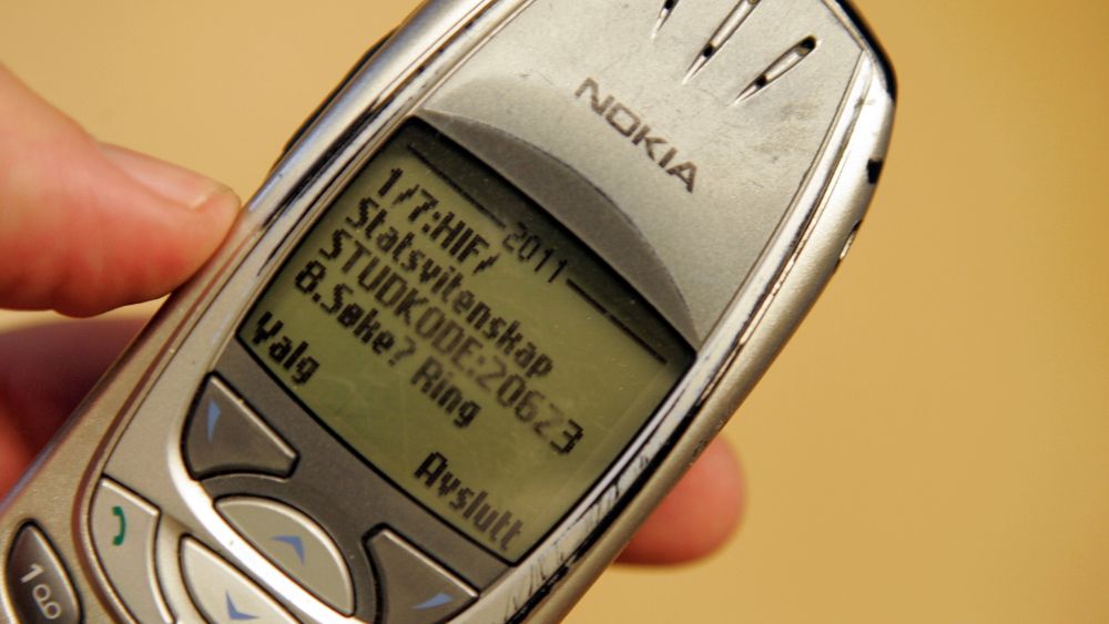 Eksempel på tekstmelding i form av SMS i 2004.