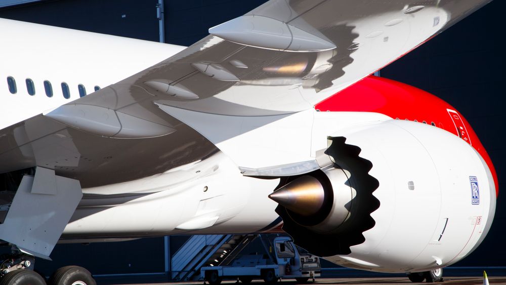 Rolls Royce-motoren til Norwegians Boeing 787-9 Dreamliner fly
