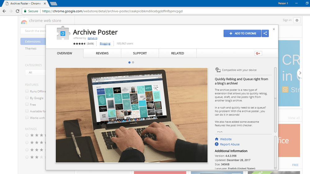 Chrome-utvidelsen Archive Poster var blitt kryptokapret. 