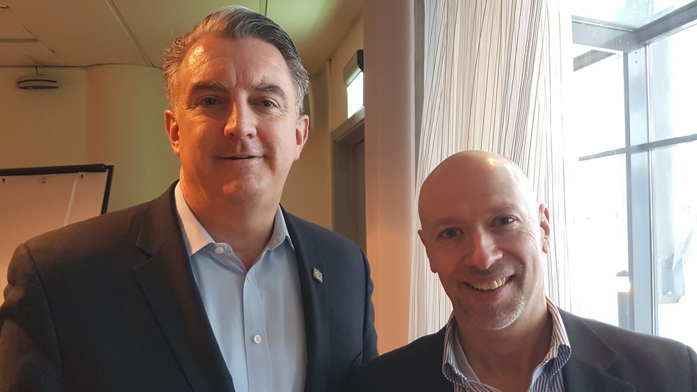 T.J. Kennedy (til venstre) og Jason Karp har jobbet i årevis med å sørge for at amerikanerne får nødnett-LTE i kommersielle nett. Nå har de dannet sitt eget konsulentselskap og gir råd til norske operatører.