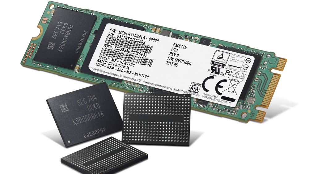 Samsungs fjerde generasjon V-NAND-minne med 64 lag.