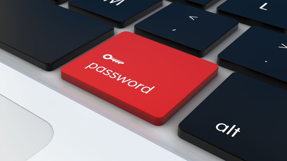 security concept: password button on a keyboard