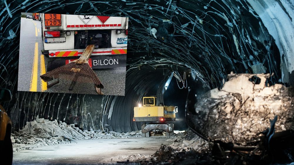 Draget brøt sammen på en tankttilhenger i Skatestraumtunnelen i 2015.