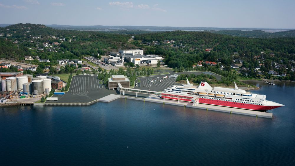 Fjord Line vil kjøpe tomt av Jotun i Sandefjord og bygge moderne fergeterminal på et område tilsvarende 11 fotballbaner.