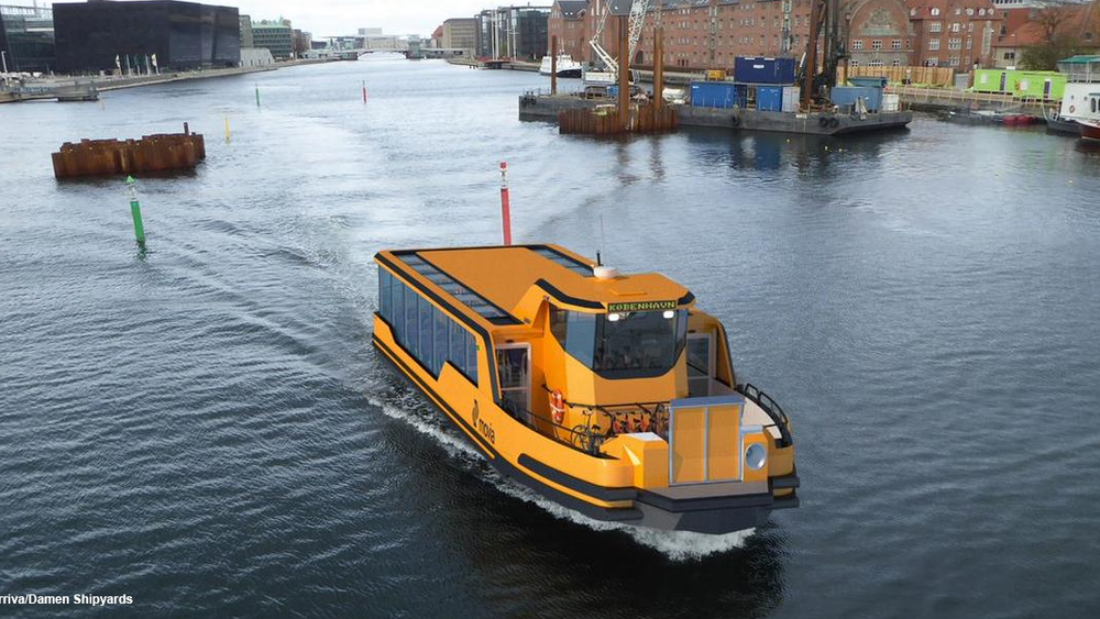 De gule havnebussene i København skal bli grønne og helelektriske fra 2020.