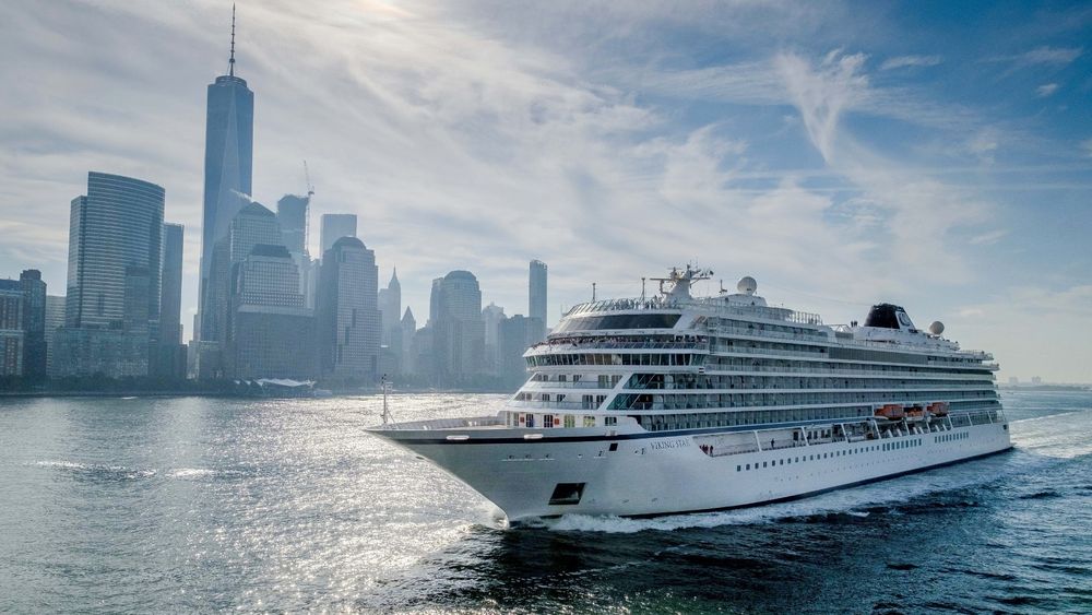 Viking Cruises har tildelt en kontrakt til Vard p[ fem milliarder kroner for byggingen av to cruiseskip. Her illustrert ved et av selskapets eksisterende skip, Viking Star.