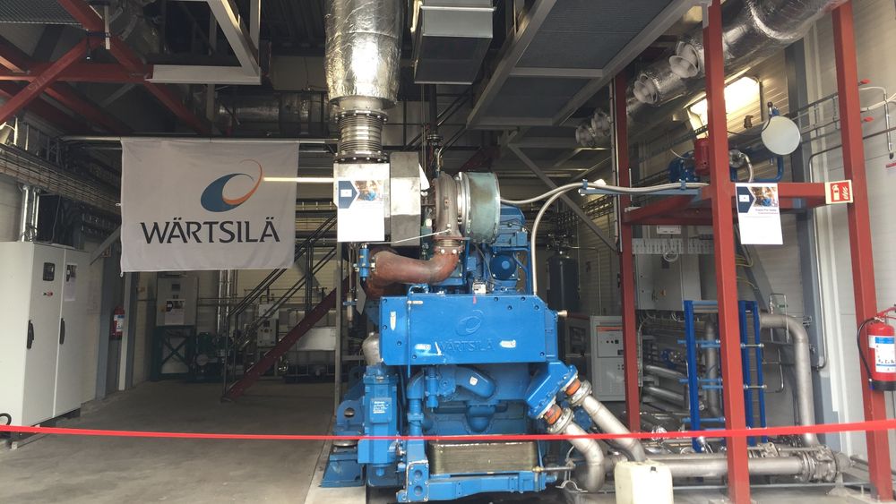Wärtsilas testlab i Moss før åpning. De har installert større motor med en effekt på 1,2 MW.