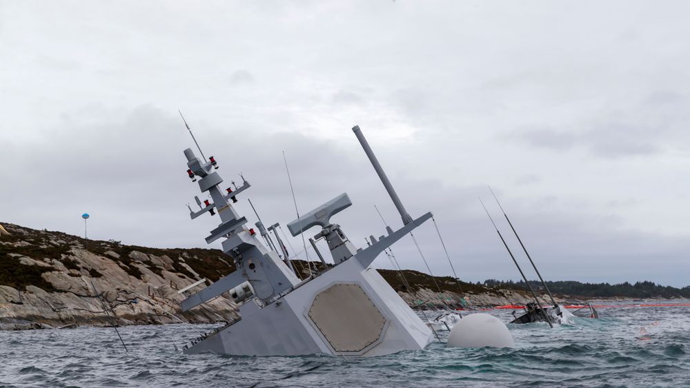 Russland hevder påstandene om GPS-sabotasje er et forsøk på å avlede oppmerksomheten fra skipskollisjonen som ført til at KNM Helge Ingstad sank i Hjeltefjorden. Arkivfoto.