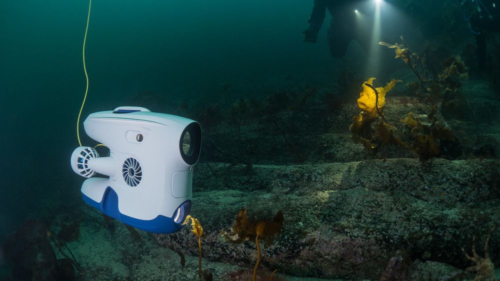 Slik ser Blueyes undervannsdrone ut. Denne uken ble den brukt til å inspisere den forliste fregatten Helge Ingstad. Foto: Blueye Robotics.