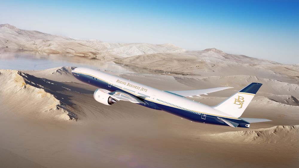 Boeing Business Jets lanserte BBJ 777X i Dubai mandag.