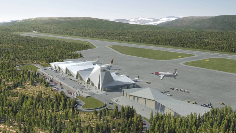 Slik ser arkitektene for seg at Polarsirkelen flyplass ved Mo i Rana skal se ut.