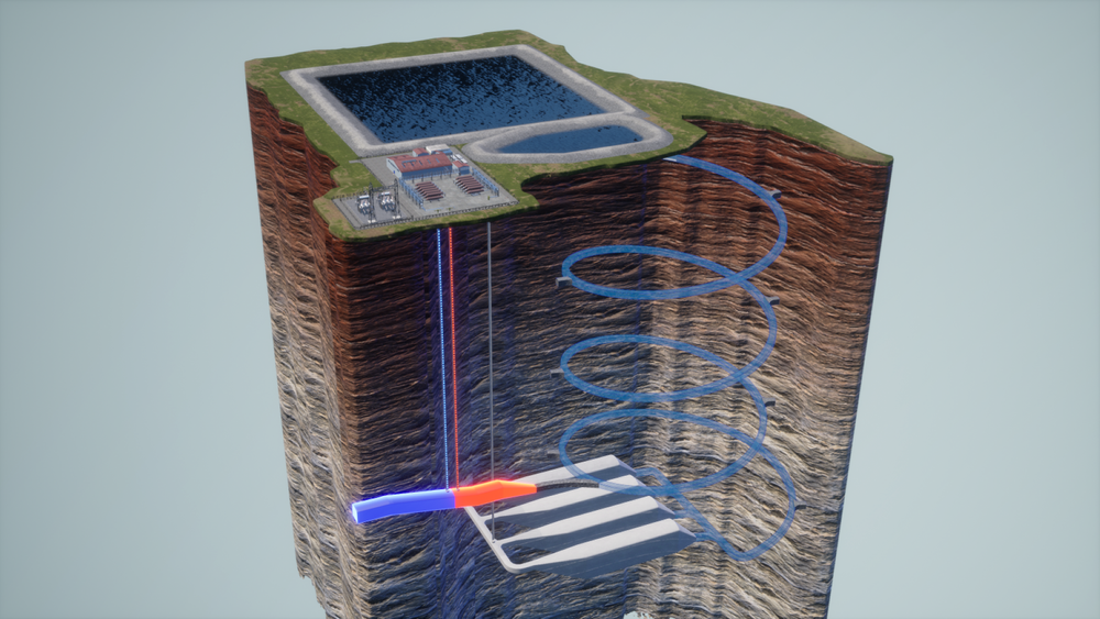 Hydrostors system presser trykkluft ned i spesialbygde underjordiske kamre som tildels er fylte med vann.
