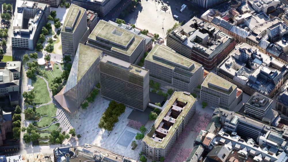 Slik vil det nye regjeringskvartalet se ut når det er ferdig bygget.