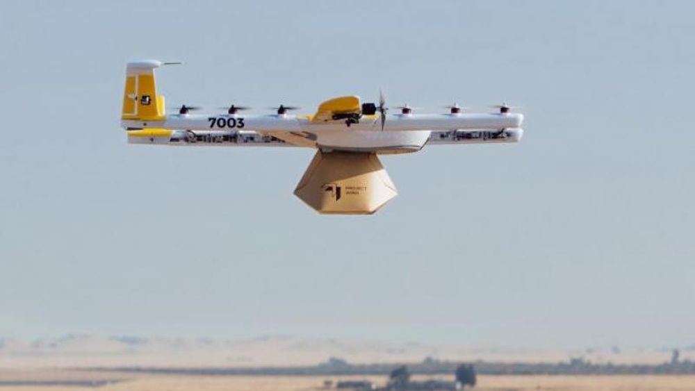 Drone fra Wing tester pakkeleveranser i Australia.